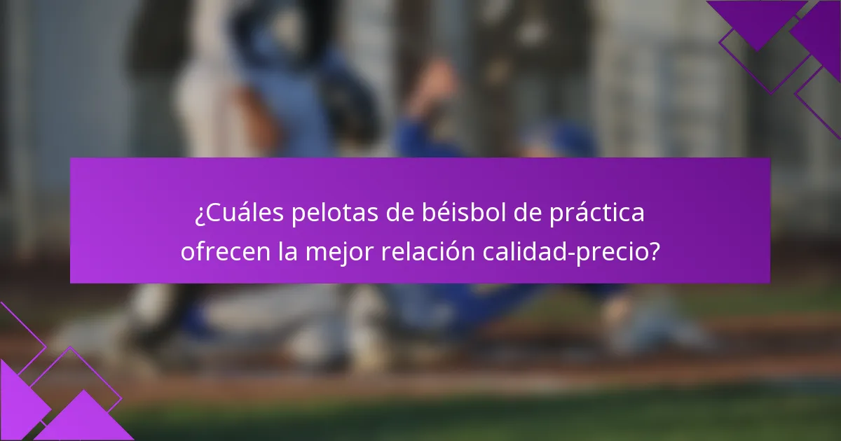 ¿Cuáles pelotas de béisbol de práctica ofrecen la mejor relación calidad-precio?