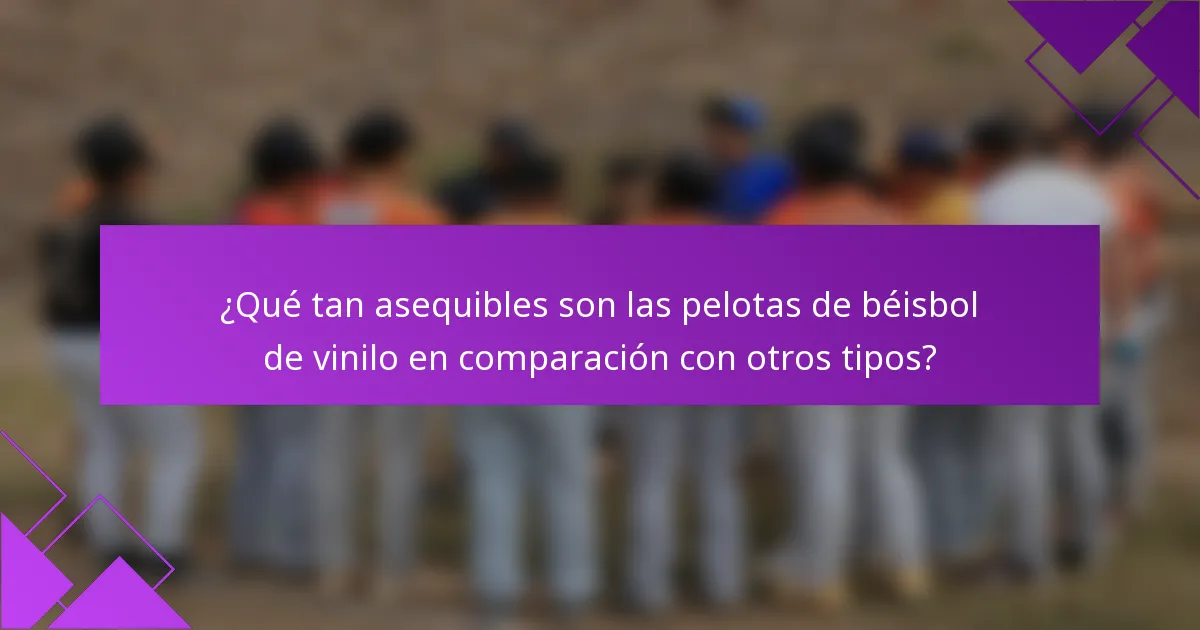 ¿Qué tan asequibles son las pelotas de béisbol de vinilo en comparación con otros tipos?